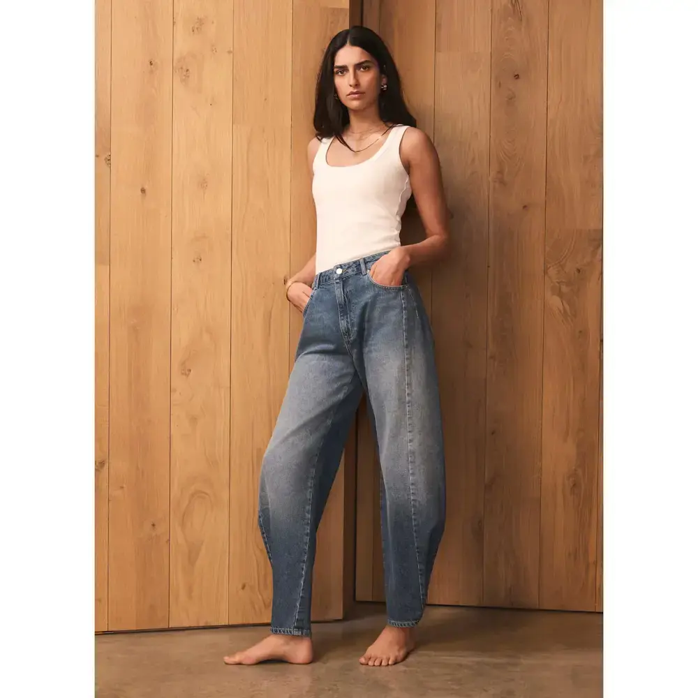 Mint Velvet Mid Indigo Balloon Jean